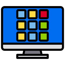 A computer screen displaying recognizable application icons.