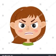 An illustration showing an angry facial expression.