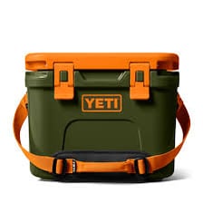 A YETI hard-sided cooler outdoors.