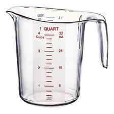 A measured quantity shown in a measuring cup.