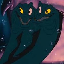 Flotsam and Jetsam, the eel-like characters from Disney’s The Little Mermaid