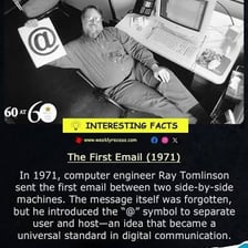 A historical computer display representing an early email message