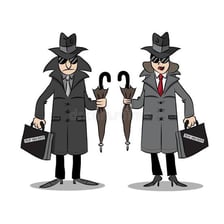 An illustration representing an undercover spy infiltrating an organization