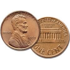 A United States one-cent coin, commonly called a penny.