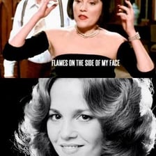 Mrs. White in the 1985 film “Clue,” during the scene associated with the “flames” line.