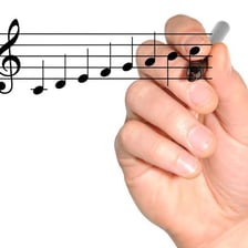 A singer practicing musical scales as a warmup
