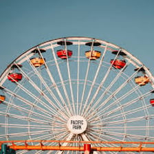The Ferris wheel on Santa Monica Pier over the Pacific Ocean
