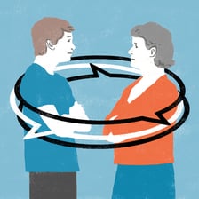 One person emphatically advising another