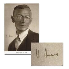 A portrait of author Hermann Hesse.