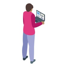 A customer browsing products in an online shop.