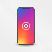 A smartphone displaying the Instagram app icon