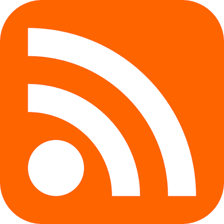 The familiar orange RSS feed symbol.