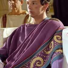 Michael Sheen portraying the Roman emperor Nero