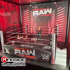 A WWE Raw wrestling ring and show branding