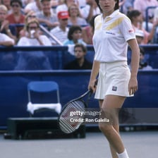 Tennis player Hana Mandlikova competing at the 1985 U.S. Open.