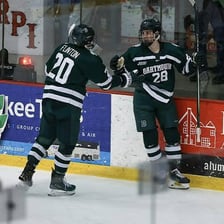 Men playing professional ice hockey