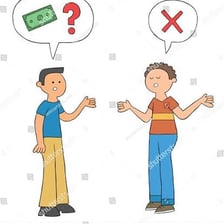 One person asking another person for money