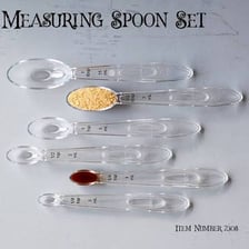 A measuring spoon holding a small amount of liquid.