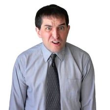 An incredulous person reacting with a surprised expression