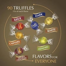 Lindt chocolate truffles in the brand’s recognizable gold packaging.