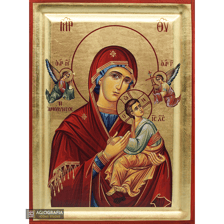 A religious image of Mary associated with the titles Our Lady and Blessed Mother.