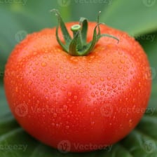 A ripe red tomato