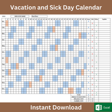 A calendar marking a day away from work