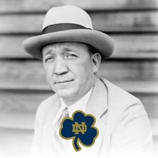 Knute Rockne pictured as a Notre Dame football coach.