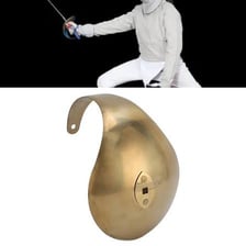 An epee fencing sword showing its protective hand guard