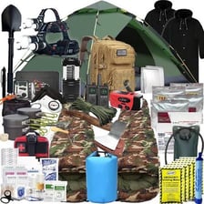 A person being supplied with equipment or gear