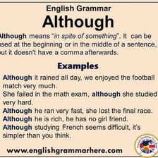 A writing example showing “altho” as a shortened form of “although”