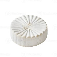 A round wheel of brie cheese with its characteristic pale rind.