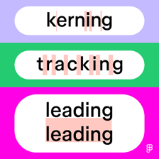 Printed letters showing adjusted spacing through kerning
