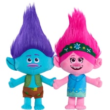 Animated Trolls characters Poppy and Branch from DreamWorks.