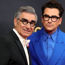 Eugene Levy and Dan Levy appearing together in Schitt's Creek