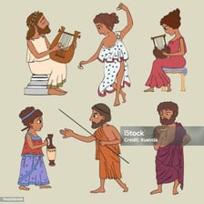 An educational illustration representing a people or cultural group.