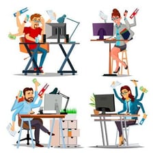 A person occupied with several tasks.