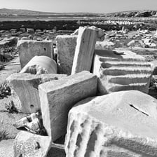 A recognizable site in a landscape marked for visitors.