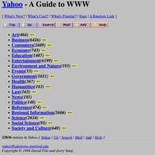 A historical Yahoo search engine webpage from the early Web.