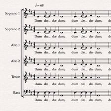 A music score bearing the marking “a due” for two voices.