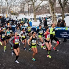 Runners competing in a half marathon.