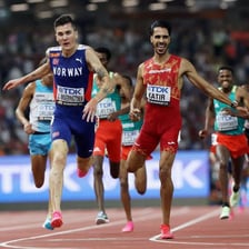 Athletes competing intensely for a championship.