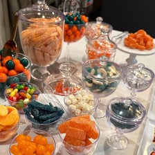An assortment of cakes, pastries, and candy