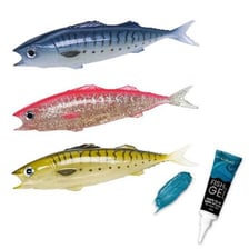 A fish being attracted toward bait on a fishing lure.