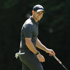 Rory McIlroy playing golf in a professional tournament