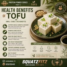 Tofu cubes shown with a nutrition concept related to iron.