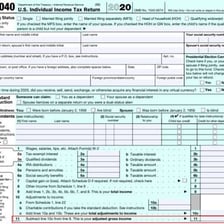 A U.S. tax form showing an adjusted gross income field.