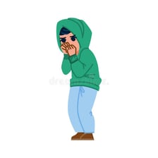 A shy person appearing hesitant during a social interaction.