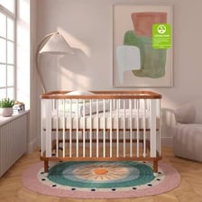 A baby crib in a nursery