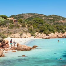 A scenic coastline on the French island of Corsica
